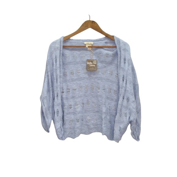 Matilda Jane Light Blue Knit Sweater Cardigan Size L - Picture 1 of 8